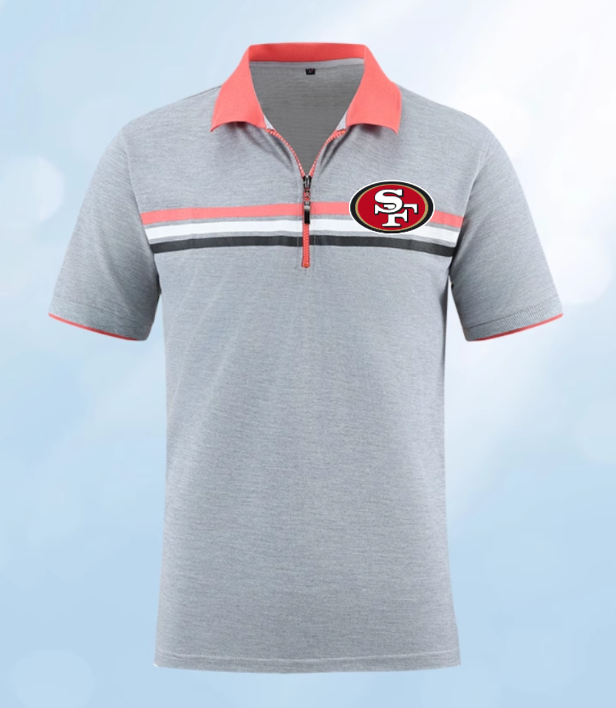 San Francisco 49ers white #14 grey Men 2025 NFL polo T shirt->nfl t-shirts->Sports Accessory